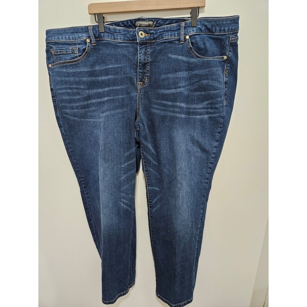 Torrid Boyfriend Straight Jeans Dark Wash Vintage Stretch Plus Size 24W